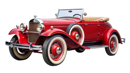 vintage car isolated on white
