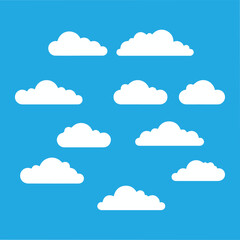 Various Flat White Clouds in a Clear Blue Sky