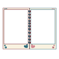 Polaroid photo frame with love for couples or wedding frames
