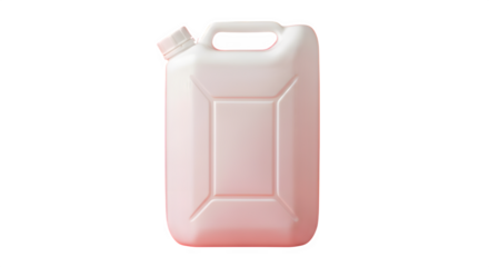 White plastic jerrycan with handle isolated on transparent background