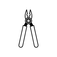 Outline image of a pair of pliers on transparent background silhouette