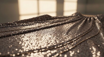 Close-up of a draped sequined fabric