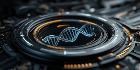 Obraz premium Innovative personalized medicine through genomics technology in science labs abstract environment high-tech viewpoint