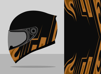 helmet wrap design premium with gold color theme