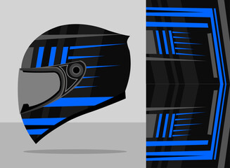 helmet wrap design with blue and black speed color theme