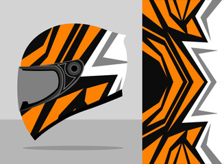 helmet wrap design with orange color theme