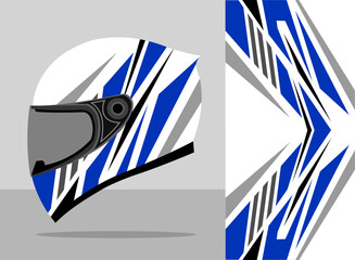 helmet wrap design premium with blue and white color theme