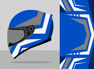helmet wrap design with blue and white color theme