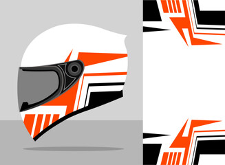 helmet wrap design with white and red color theme
