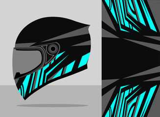 helmet wrap design with black and blue color theme