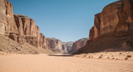 Fototapeta premium Desert canyon vista under clear sky