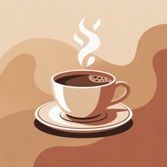 Minimal Abstract Coffee Cup Vector Illustration