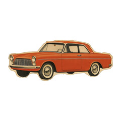 Obraz premium PNG Vintage classic car illustration.