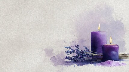  painting of purple candles 