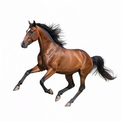 Obraz premium Horse running side view, isolated on white background
