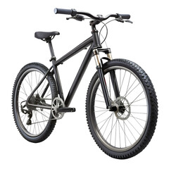 Obraz premium Black mountain bicycle isolated on transparent background