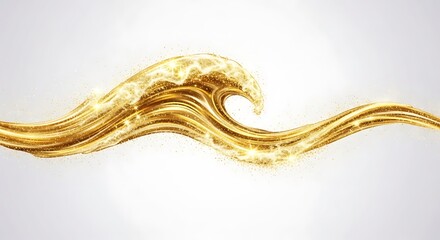 Fototapeta premium Golden Liquid Wave Flow Abstract.