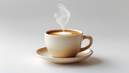 Fototapeta premium Warm Inviting Latte with Whipped Cream Garnish, Isolated