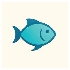 Obraz premium A charming blue fish illustration isolated on white background, swimming in style
