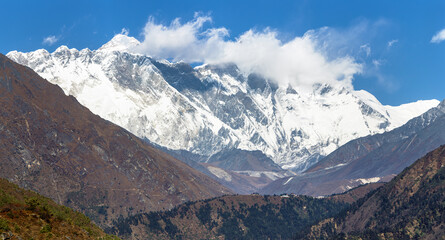 Mount Everest Lhotse Nuptse Tengboche gompa monastery