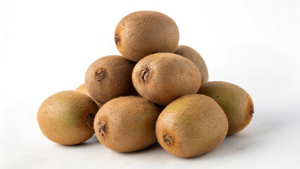 Pile of fresh sapodilla fruits isolated on white background, also known as chikoo, grown in tropical regions, a sweet and delicious treat for everyone