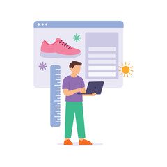 Checking Shoe Size, trying footwear before buying