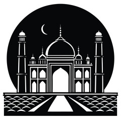 mughal palace arch glowing at sunset  (3).eps