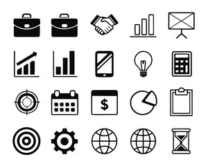 Bundle of 18 clean silhouette vector icons for digital and print projects scalable vector