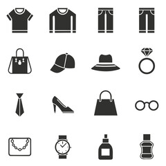Vector pack 18 fashion ui ux silhouette icons scalable eps collection vector