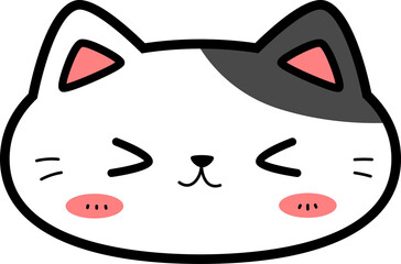 Cute cow cat excited face cartoon flat design