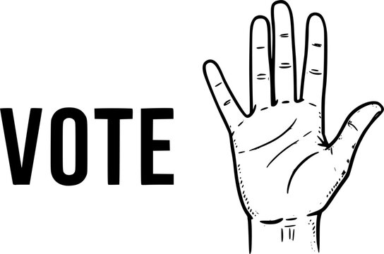 VOTE bold hand drawn sketch style large textured letters — stock vector

