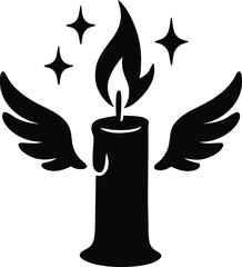 Angel Candle Flame Illustration Design
