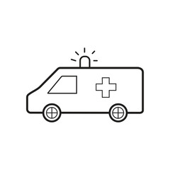 Minimal Ambulance Icon for Medical and Emergency Design