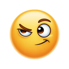 Fototapeta premium Digital 3D Render of a Smirking Emoji, Perfect for Concepts of Teasing, Inside Jokes, and Secrets