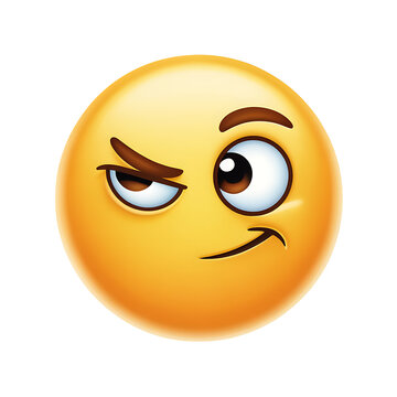 Digital 3D Render of a Smirking Emoji, Perfect for Concepts of Teasing, Inside Jokes, and Secrets