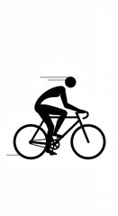 Silhouetted person rides bicycle with motion blur effect.