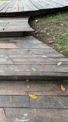 wooden bridge in autumn