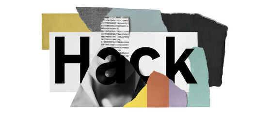 Collage Art Warning About Computer System Hacked Alert Notifications Isolate on Transparent Background, png
