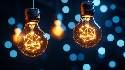 Hyperrealistic visualization of creative ideas forming through a glowing digital network, symbolizing global connection, innovation, and the fusion of technology with human imagination and insight.