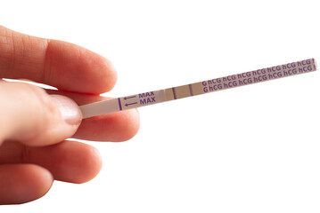 Positive pregnancy test in an anonymous hand