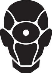 Abstract Alien Head Silhouette Mysterious Graphic Symbol and Futuristic Illustration for Science Fiction Themes