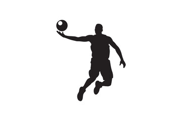 Basketball Player Dunk Silhouette Vector Sports Silhouette Basketball Jump Shot Vector