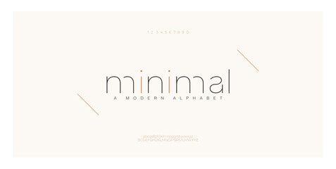 Minimal font creative modern alphabet. Typography thin line regular lowercase. minimalist style fonts set. vector illustration