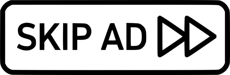 SKIP AD ADVERTISEMENT ISOLATED LINE ICON