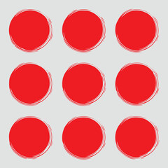 modern red circle swirl seamless vector pattern bold flat graphic motif for web print and product mockups