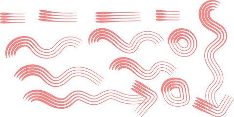 Funky crayon drawn speech bubbles crowns and emphasis elements doodle highlighters abstract shapes