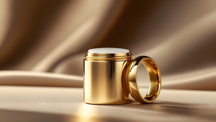 Luxury Gold Ring with Integrated Open Mini-Container for Perfume