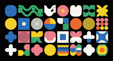 Geometric Abstract Vibrant Shapes & Patterns for Modern Design, Perfect for Wall Art and Creative Projects