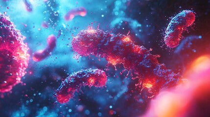 Observation of virus cells under a microscope