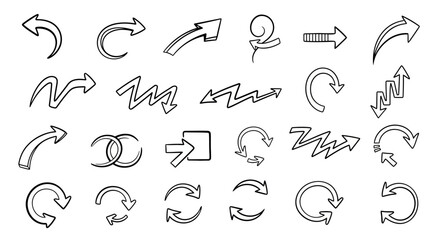 Arrows Collection Diverse Hand-Drawn Arrow Designs for Direction and Navigation Concepts